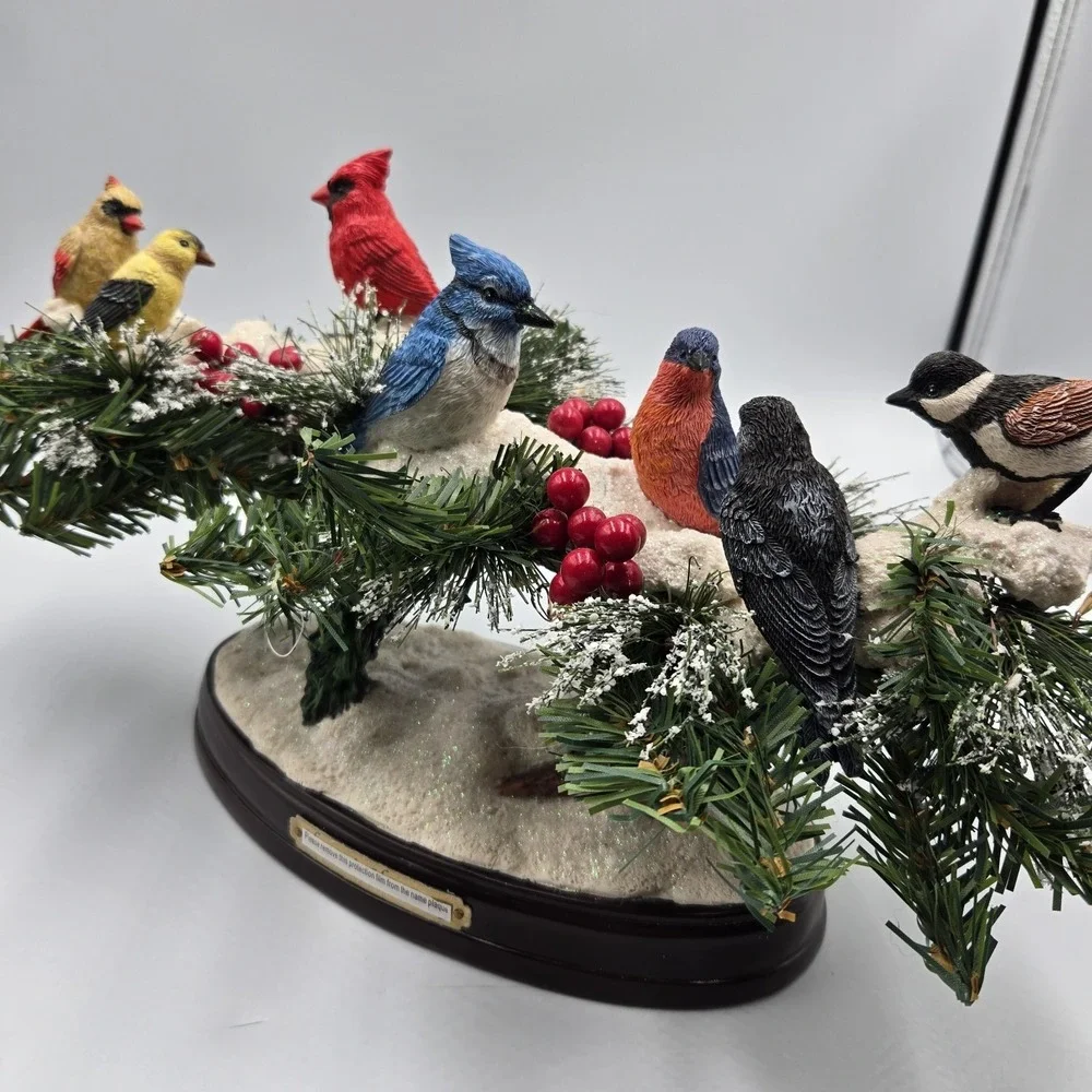 Nature's Harmony Lighted Bird Sculpture Bradford Exchange‎ Songbird Masterpiece